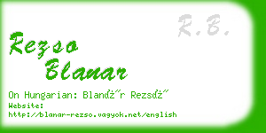 rezso blanar business card